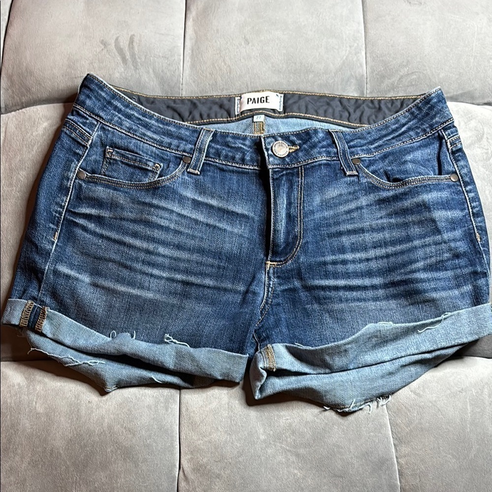 Paige Jimmy Jimmy Short Women's Blue Denim Shorts size 27